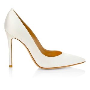 Gianvito Rossi 105 mm bridal white silk stilettos worn once!!